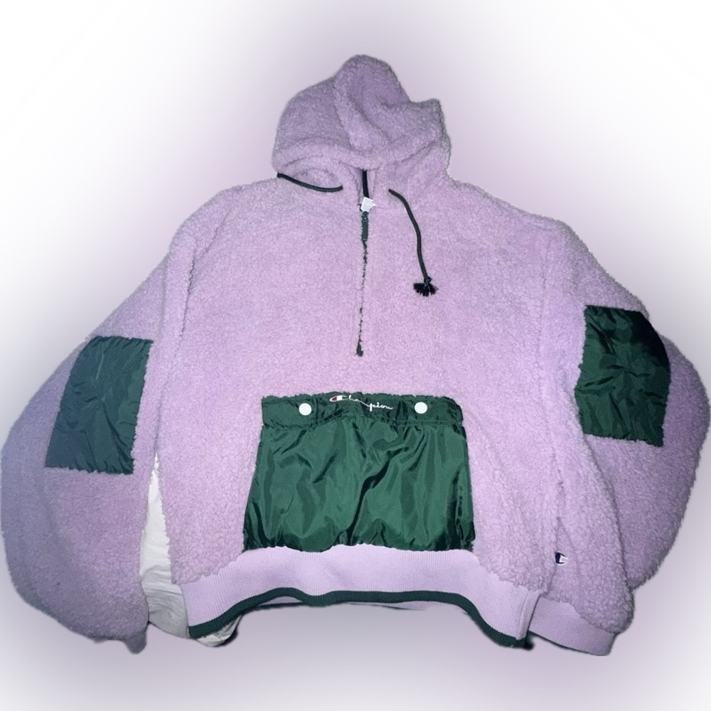 Never Worn! Champion lavender Sherpa fuzzy hoodie - cozy athleisure fall sweater